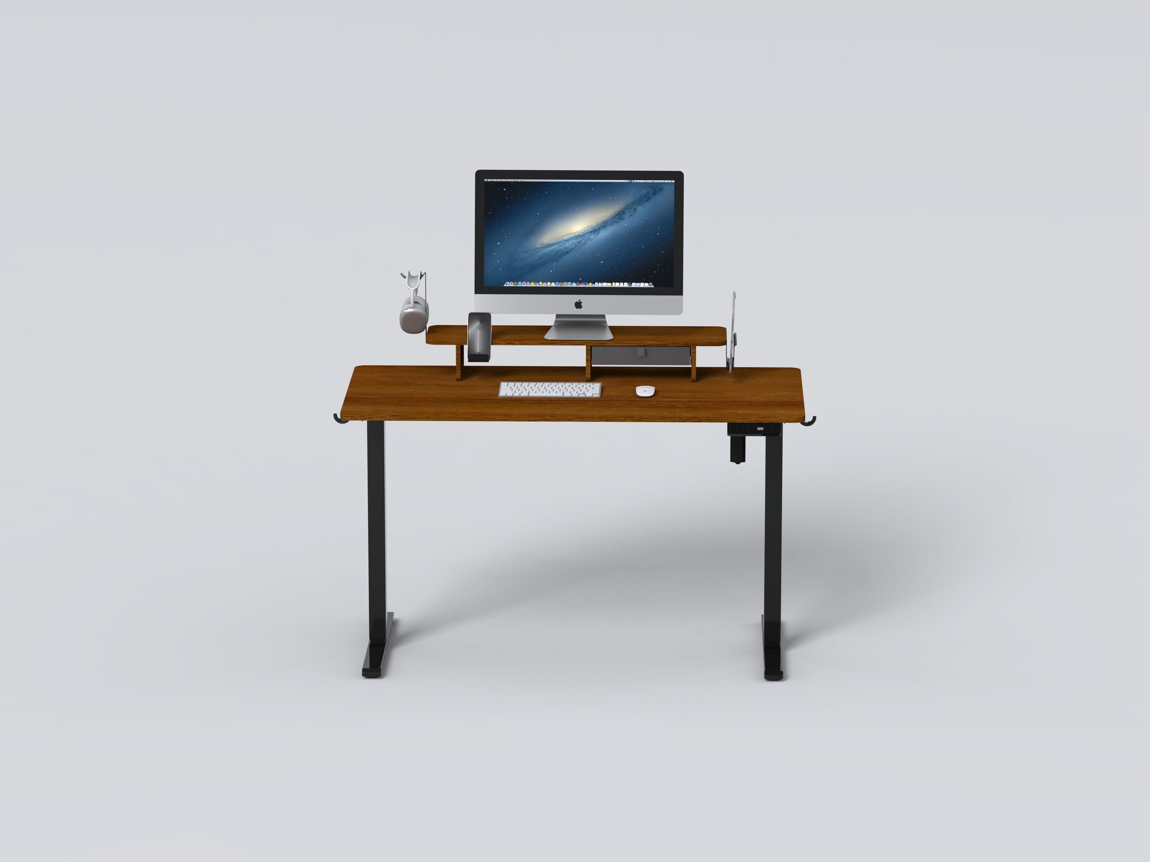 Kingsmith ETSFI21 Smart Adjustable Electric Standing Desk with Drawer and Monitor Stand