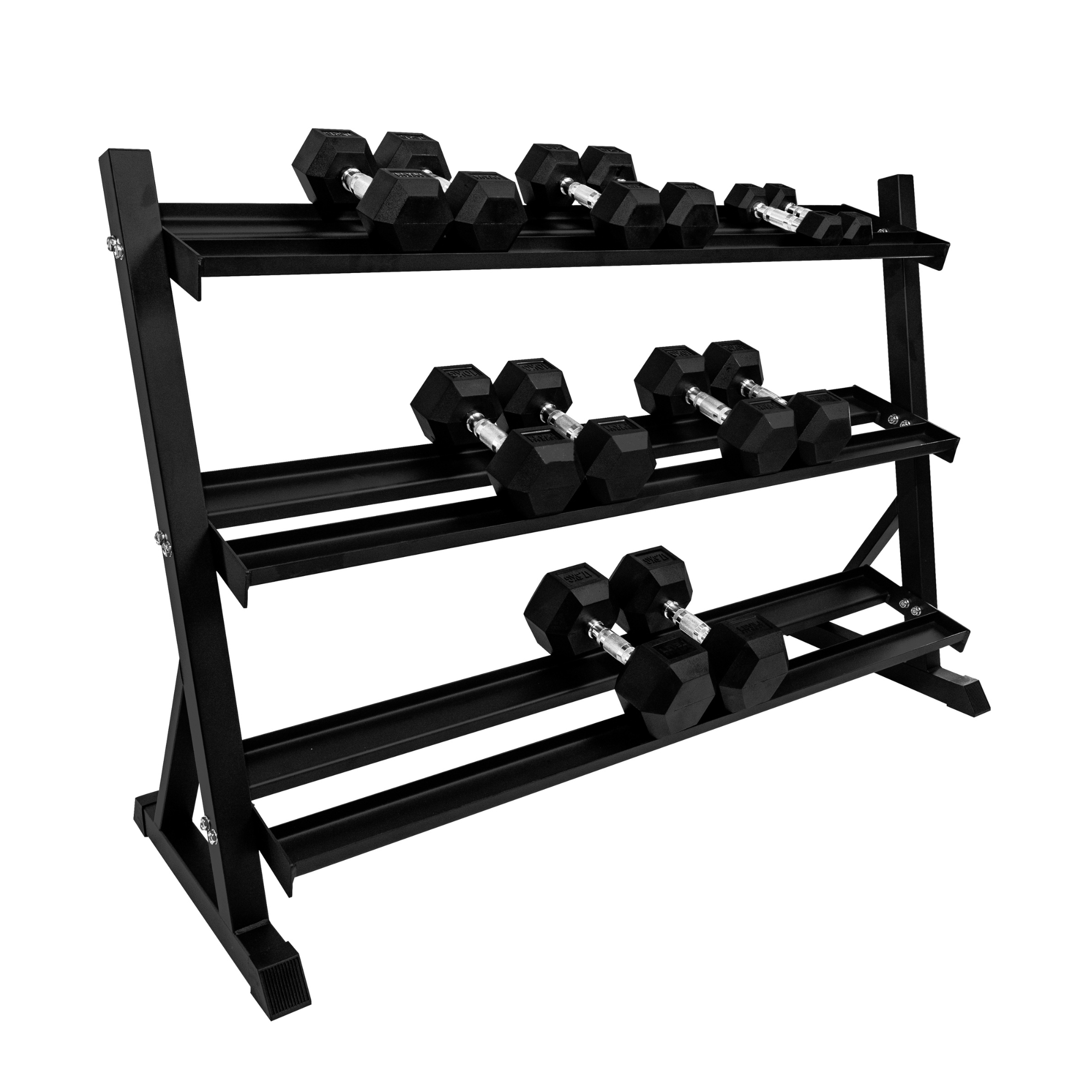 Level Fitness 3 Tier Dumbbell Rack for 8 Pairs