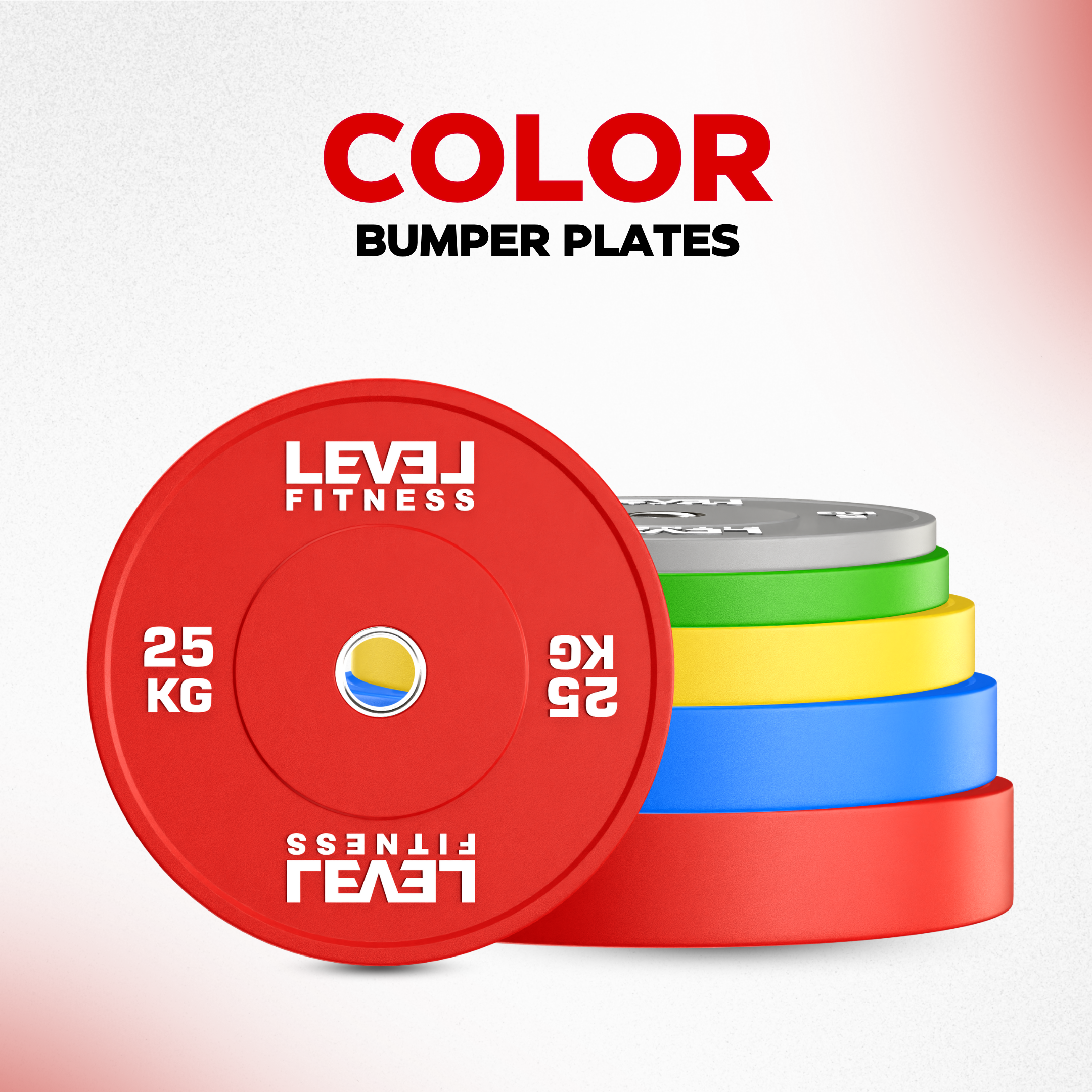 Level Fitness Color Bumper Plates 5 Kg to 25 Kg