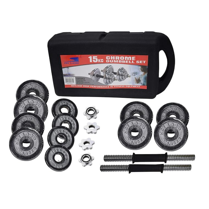 York, Fitness Painted Adjustable Dumbbell Set 20Kg, Dark Grey