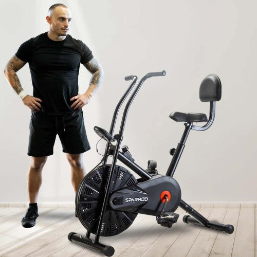 Sparnod Fitness, Upright Air Bike Exercise Cycle for Home Gym, SAB-03_R