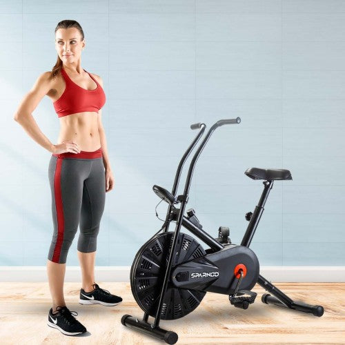 Sparnod Fitness, Upright Air Bike Exercise Cycle for Home Gym, SAB-04_R