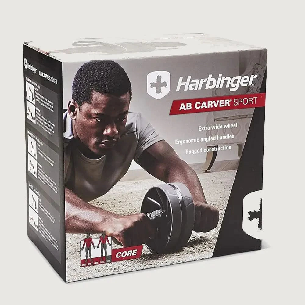 Harbinger AB Carver Sport – Black | Ultra-Wide Ab Roller