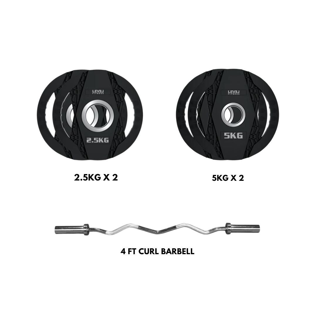 Level Fitness Arm Day Kit | 22 Kg Weight Plate Combo
