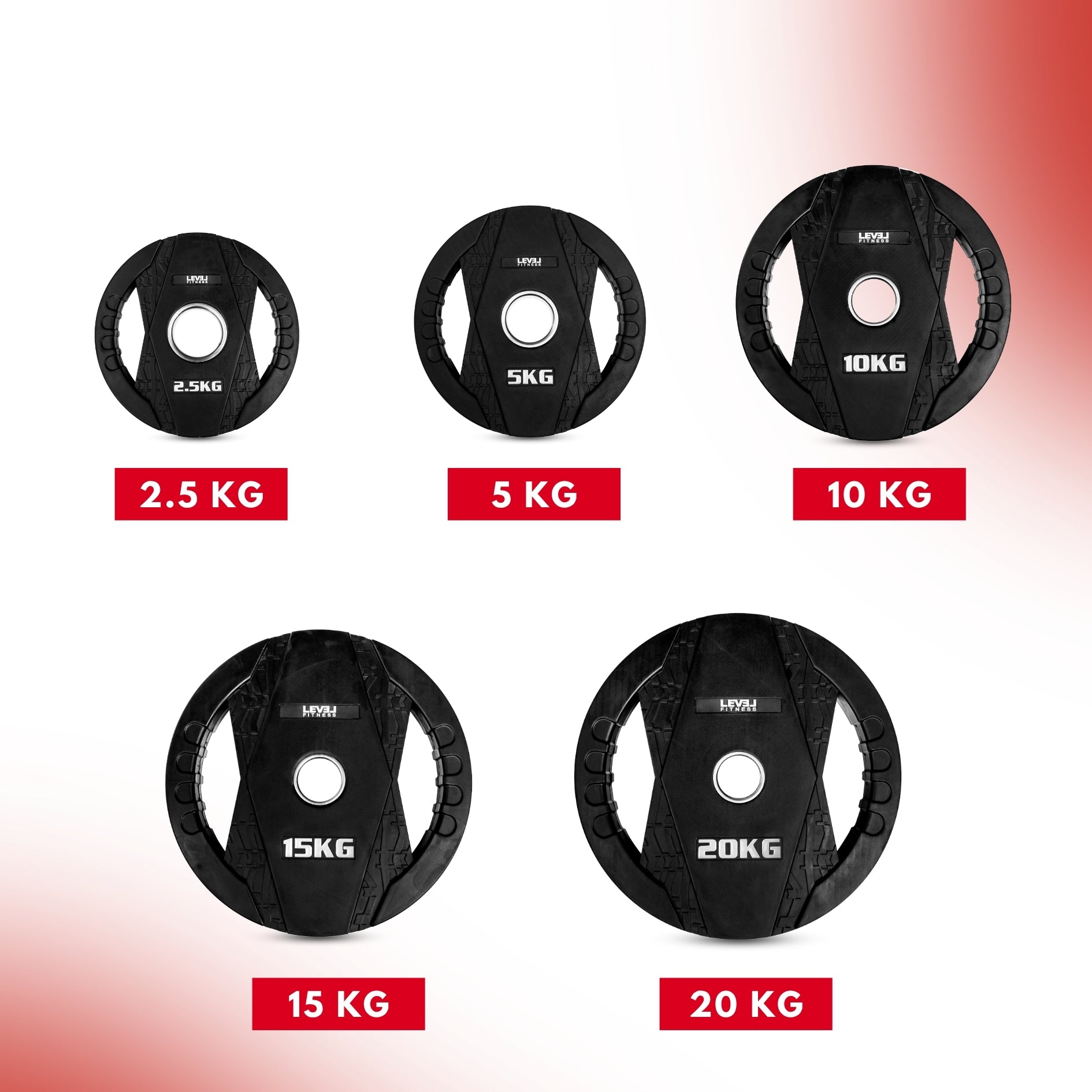 Level Fitness Dual Grip Plate - 2.5 Kg to 20 Kg | Sold as Piece