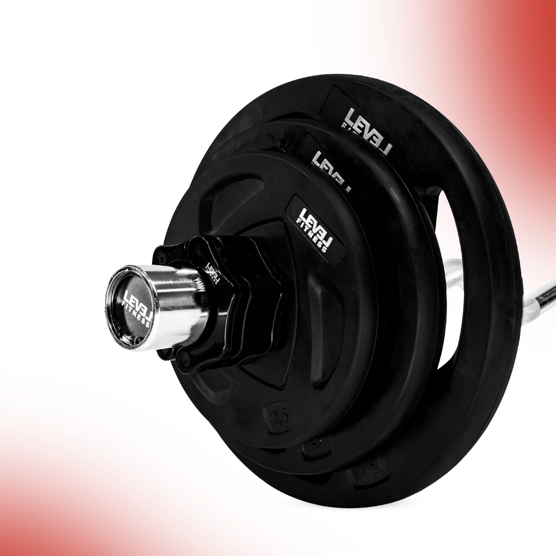 Combo 60KG - 160KG Sets | Level Fitness Tri Grip Olympic Plates with Olympic Barbell