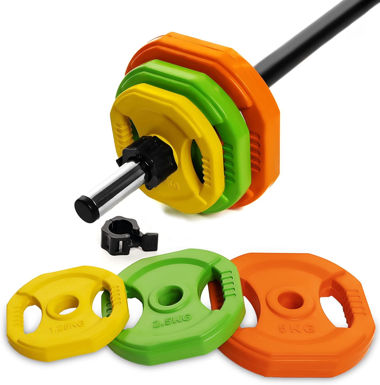 Md Buddy, Rubber Pump Set 20Kg Weights, Multi-Color