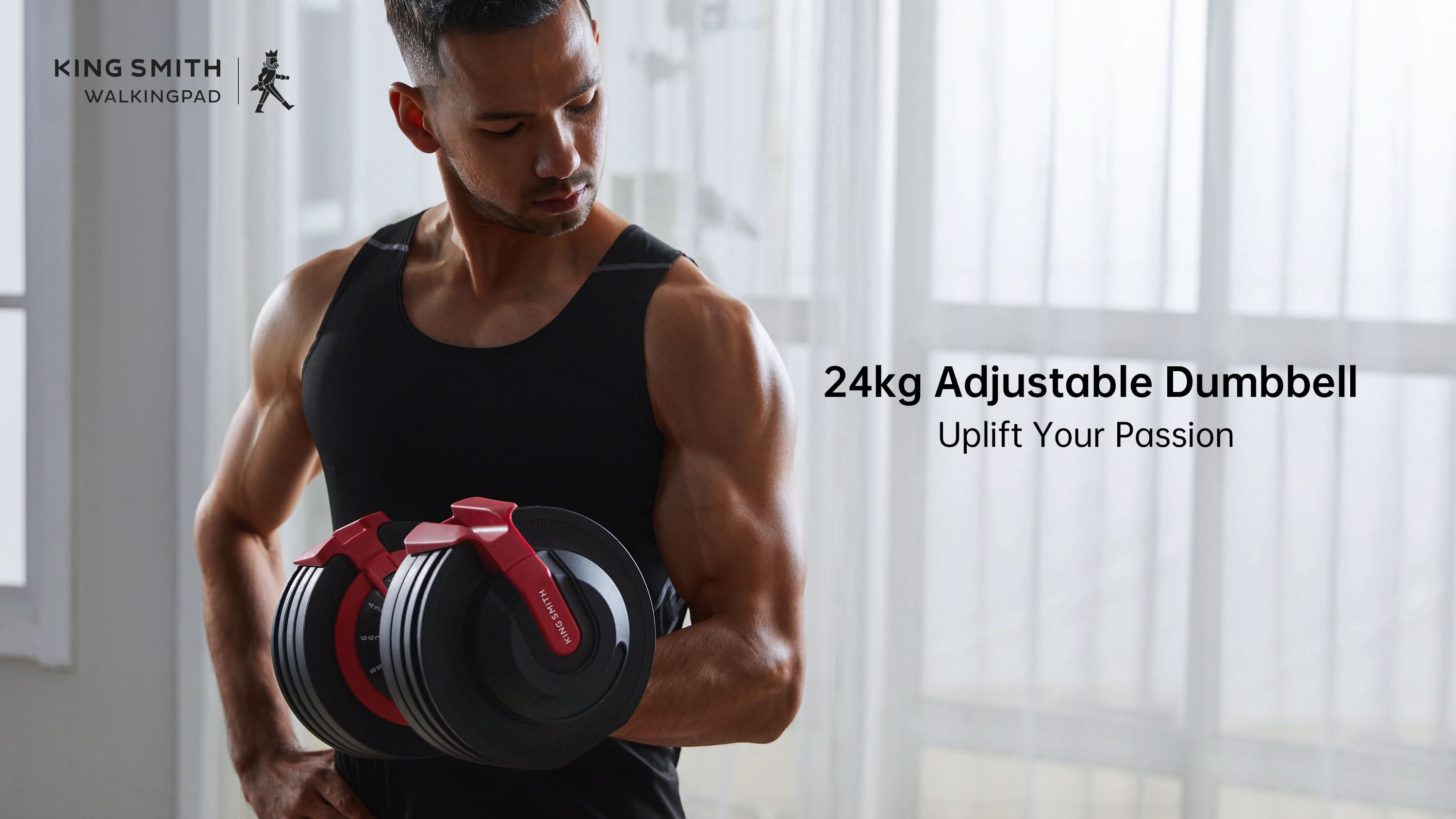 Kingsmith Adjustable Dumbbell, 24KG - Sold as Pair