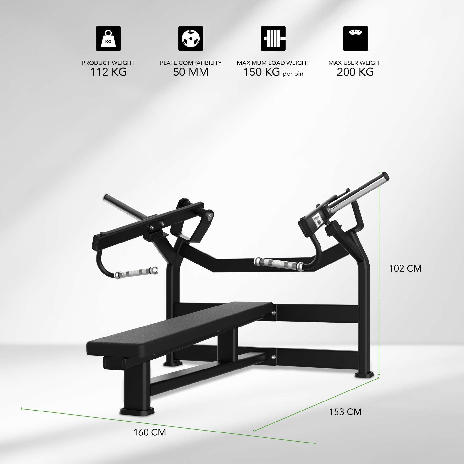 Tunturi Platinum Horizontal Chest Press Ð Plate Loaded V-Series