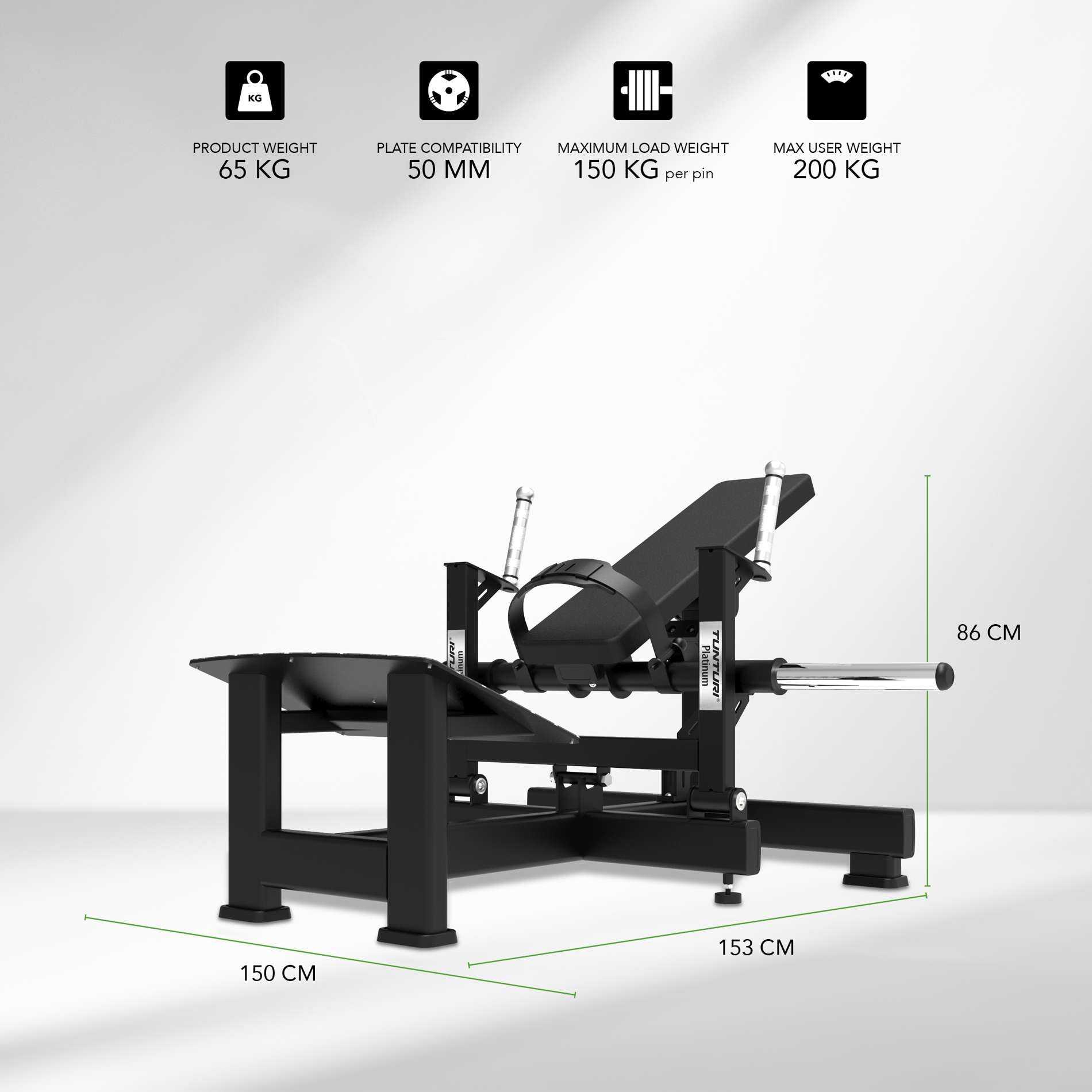 Tunturi Platinum Hip Thrust Strength Station – Plate-Loaded V-Series