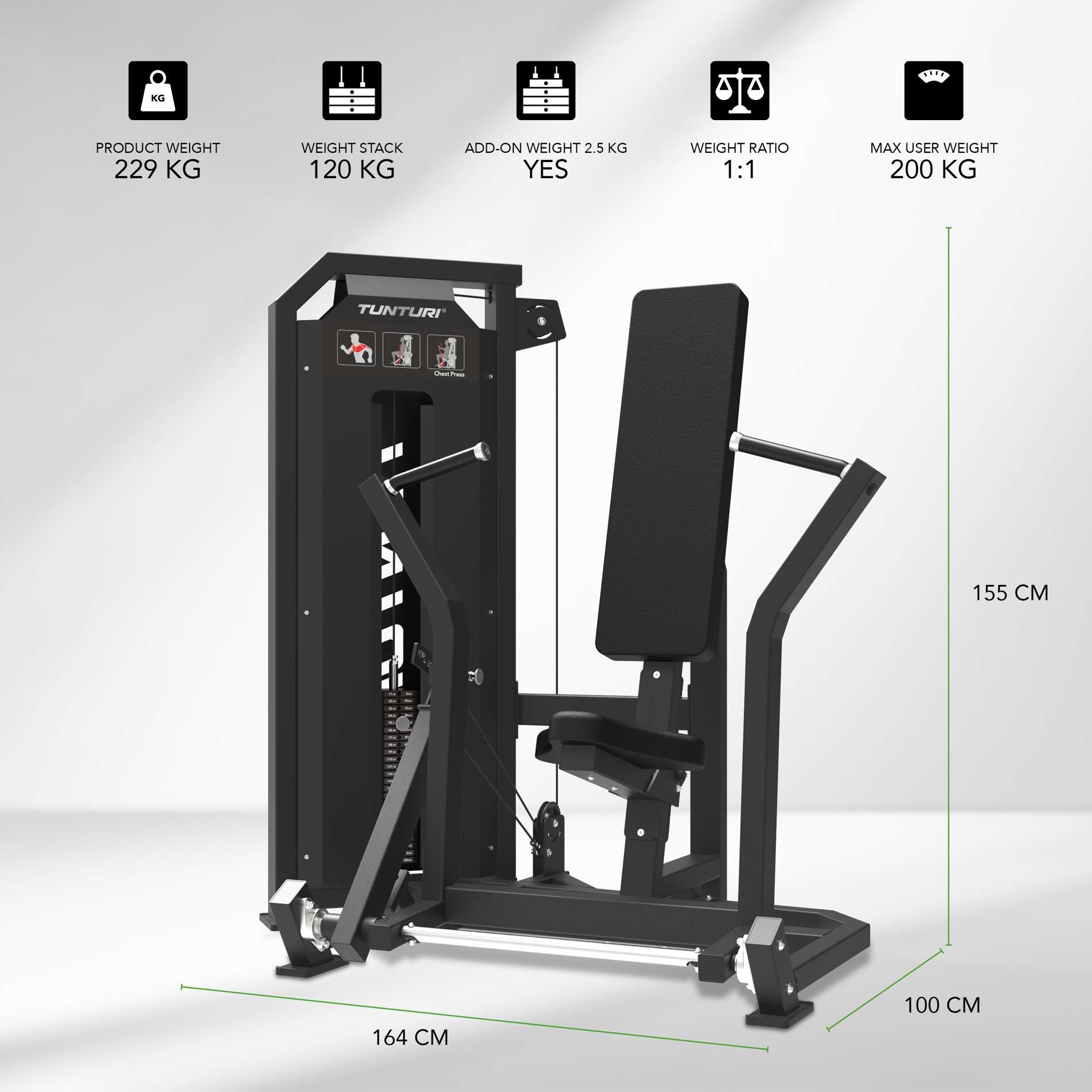Tunturi Platinum Chest Press Ð Selectorized V-Series