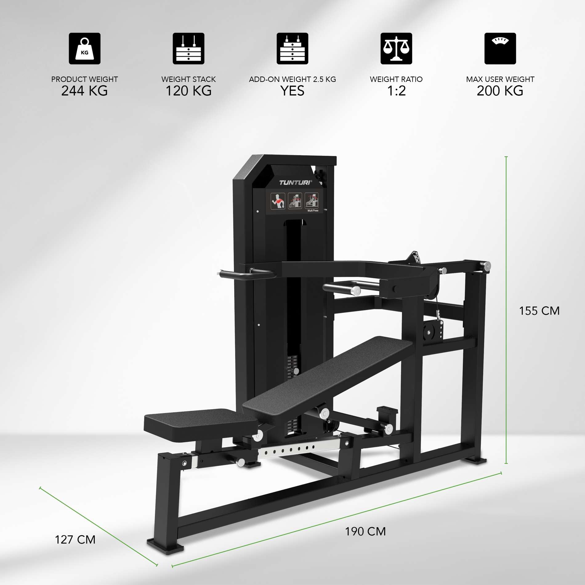 Tunturi Platinum Multi Press Strength Station - Selectorized - V-Series