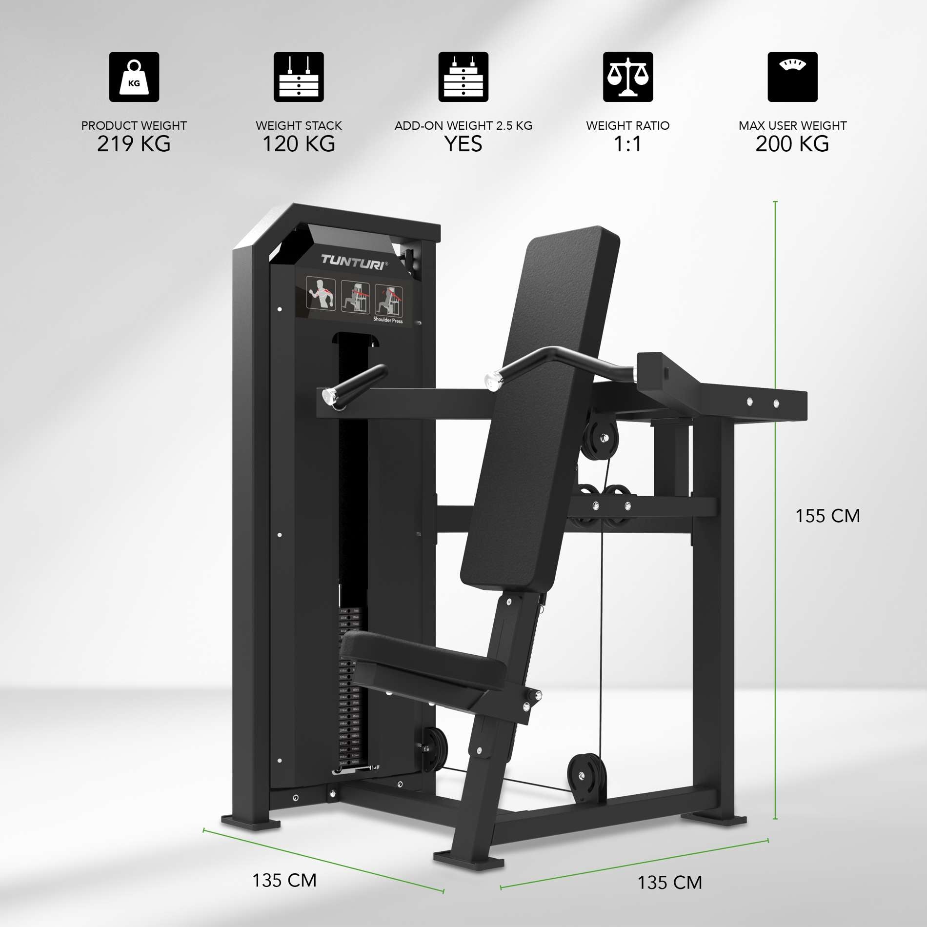 Tunturi Platinum Shoulder Press Strength Station - Selectorized - V-Series