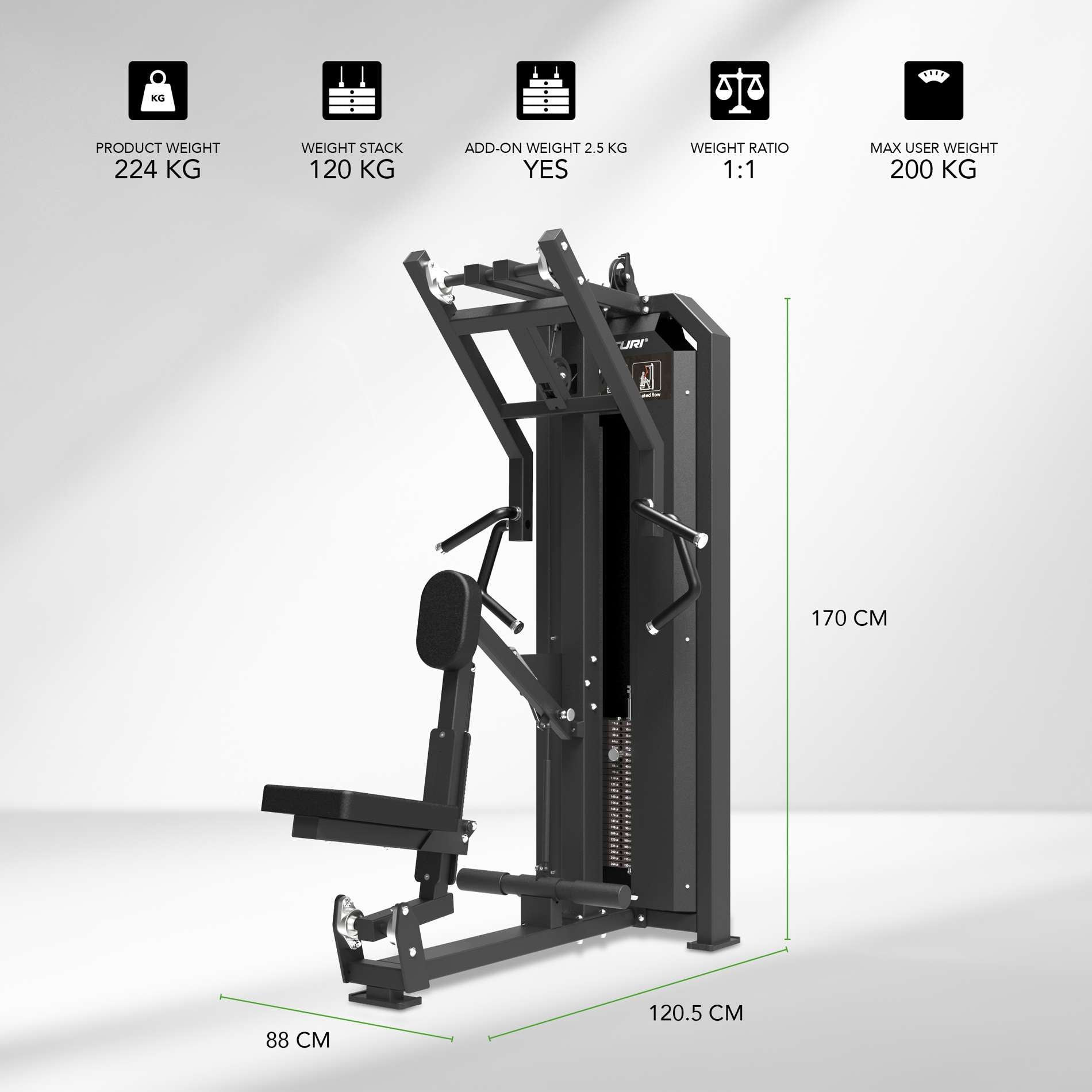 Tunturi Platinum Seated Row Strength Station - Selectorized - V-Series