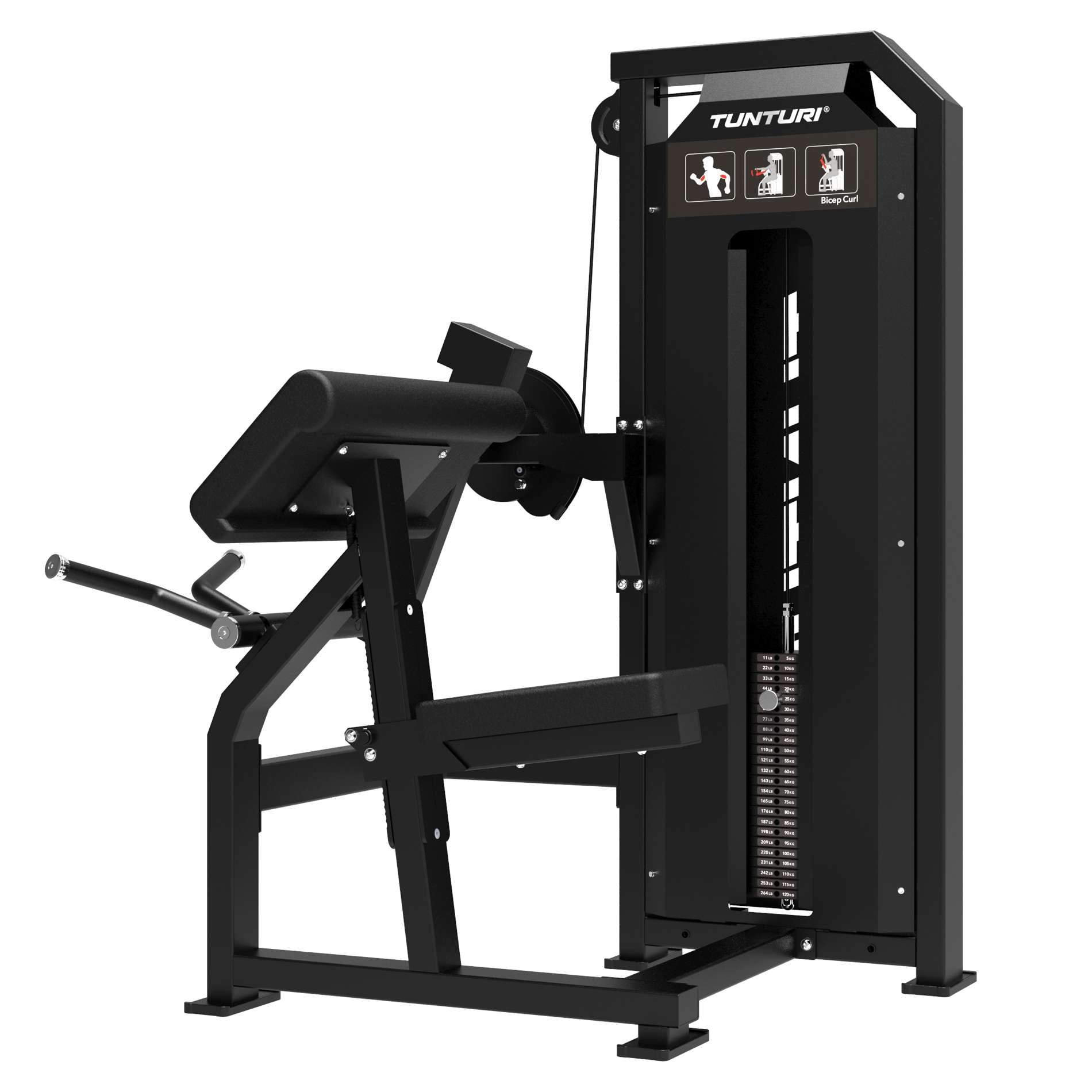 Tunturi Platinum Bicep Curl Strength Station - Selectorized - V-Series