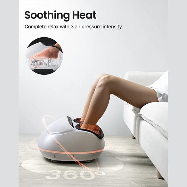 Renpho Foot Massager Machine with Heat, Shiatsu Massager Deep Kneading Therapy White