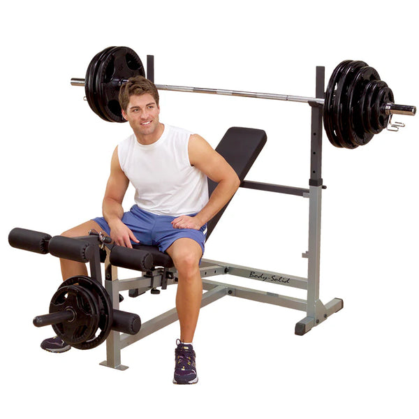 Body Solid GDIB46L PowerCenter Combo Bench – 6-Position Bench with Squat Station