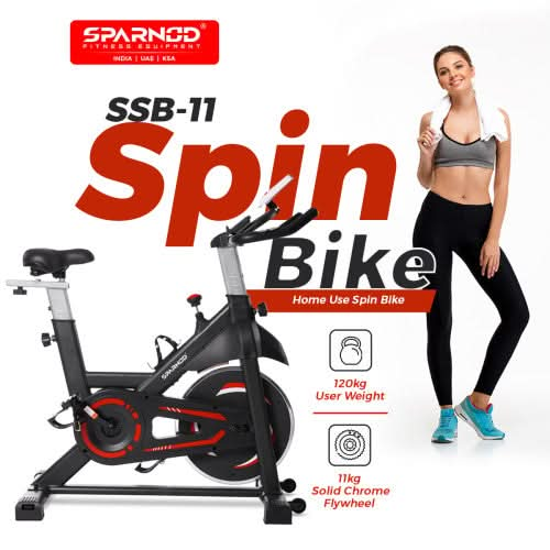 Sparnod Fitness Exercise Bike With 13 Kg Heavy-Duty Flywheel, SSB-11