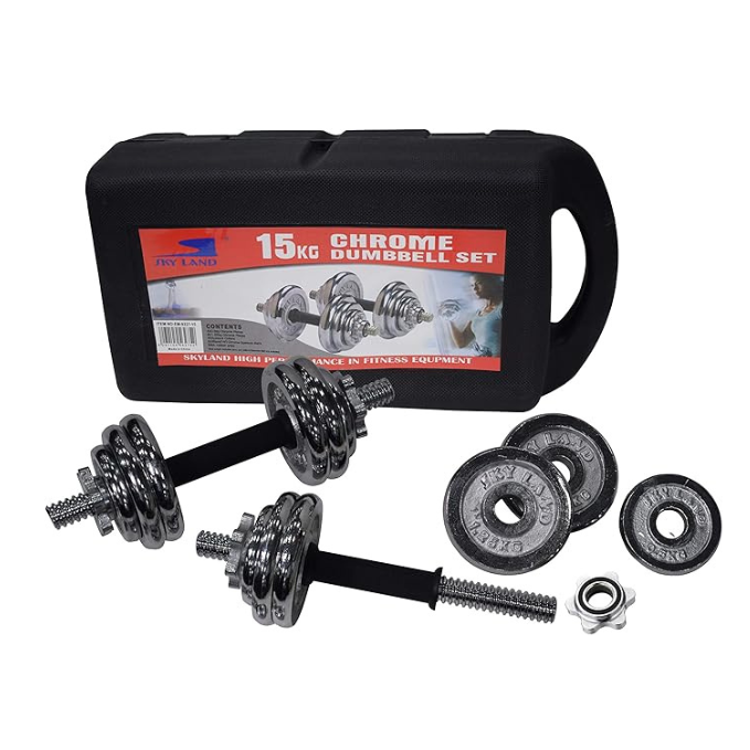 York, Fitness Painted Adjustable Dumbbell Set 20Kg, Dark Grey