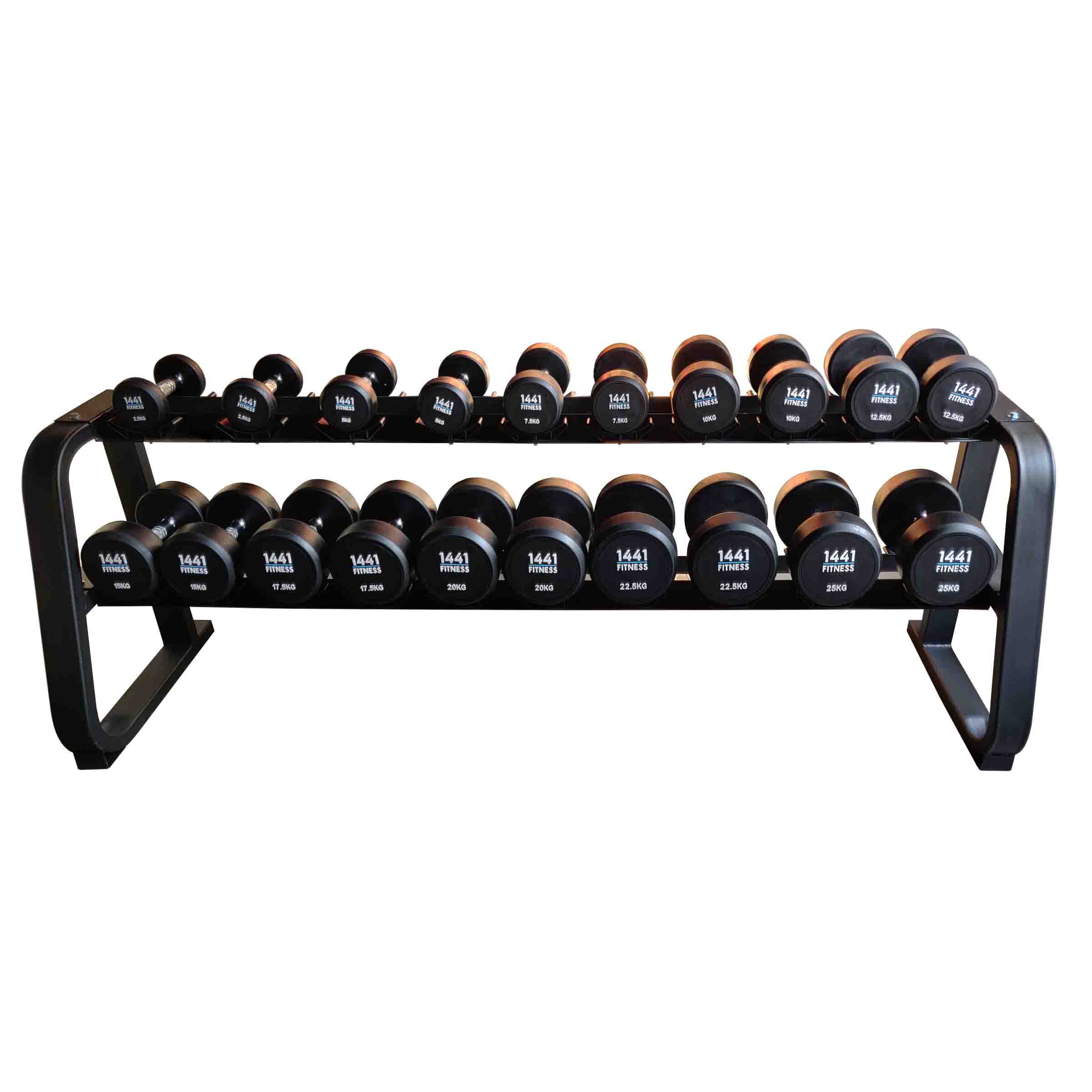 2 Tier Dumbbell Rack Set with Dumbbells - Holds 10 Pairs Dumbbells