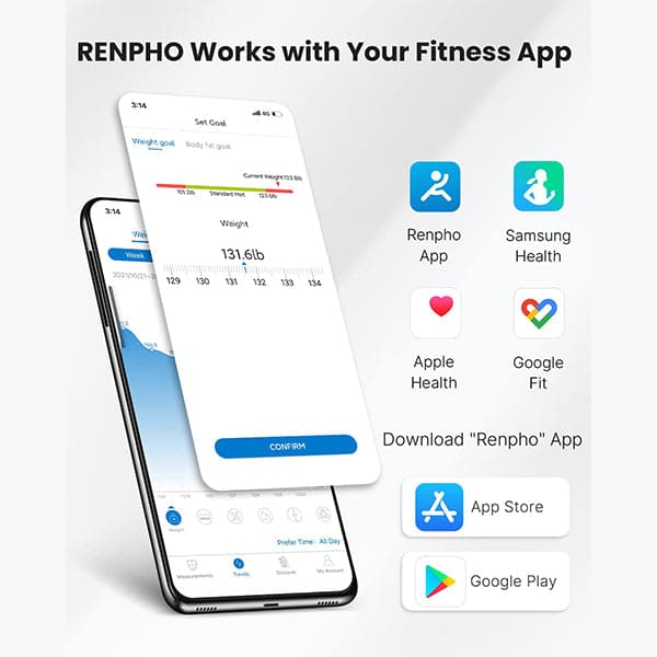 Renpho Smart Digital Scale for Body Fat with 13 Body Composition Analyzer Fitness Track Monitor With Smart App