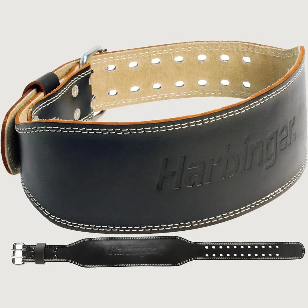 Harbinger 4" Padded Leather Weightlifting Belt – Black