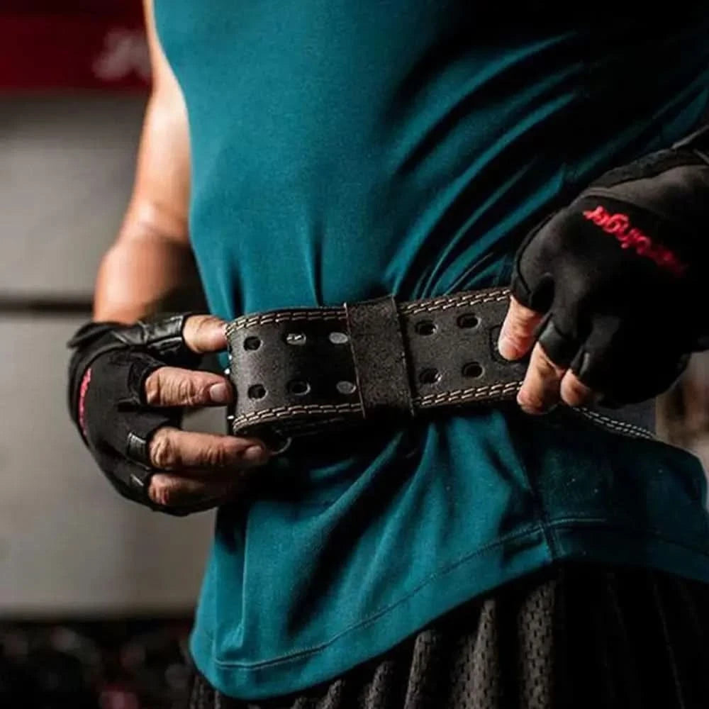 Harbinger 4" Padded Leather Weightlifting Belt – Black