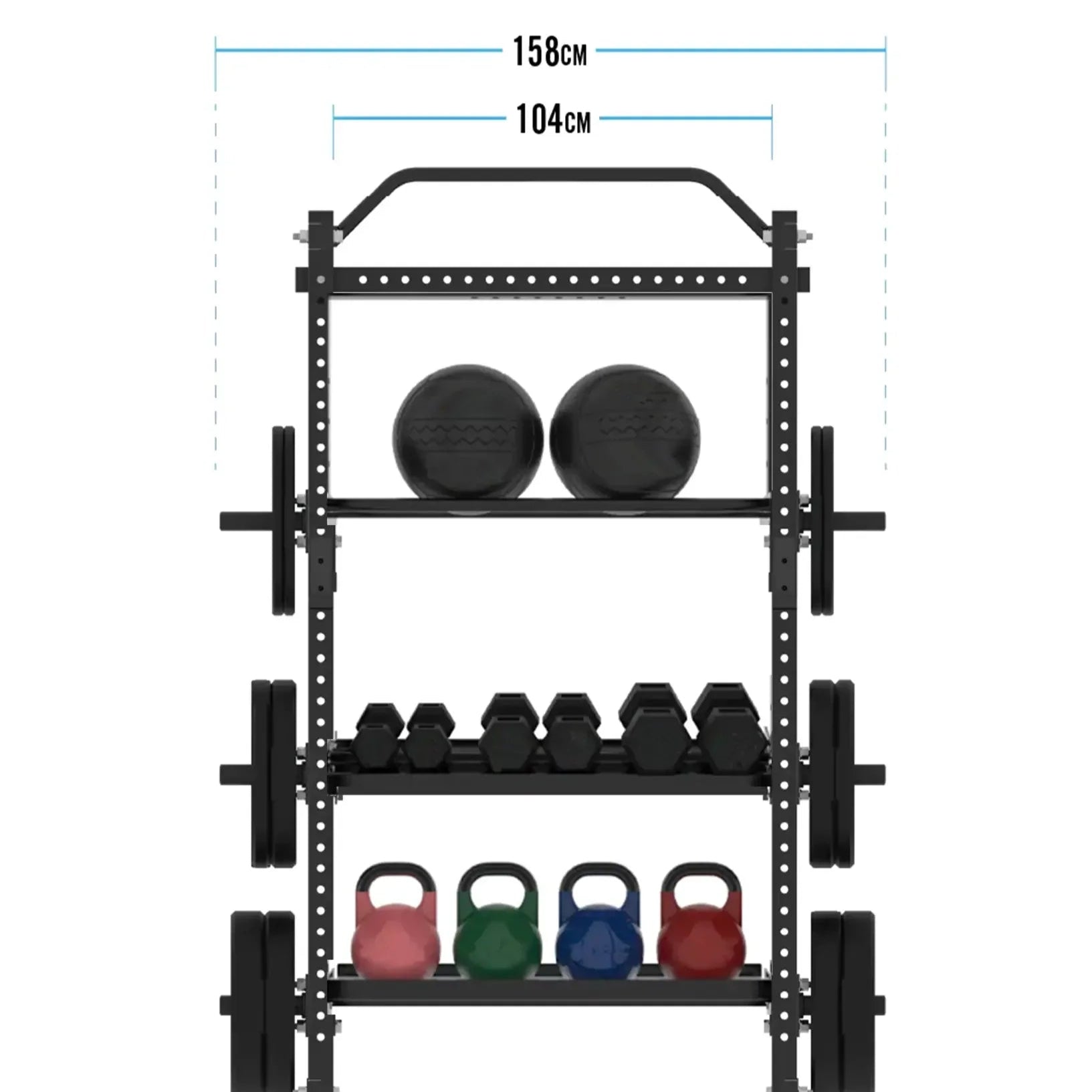 Liftdex Functional Rack with 3 Level Storage – 2.4M (Floor Mounted)