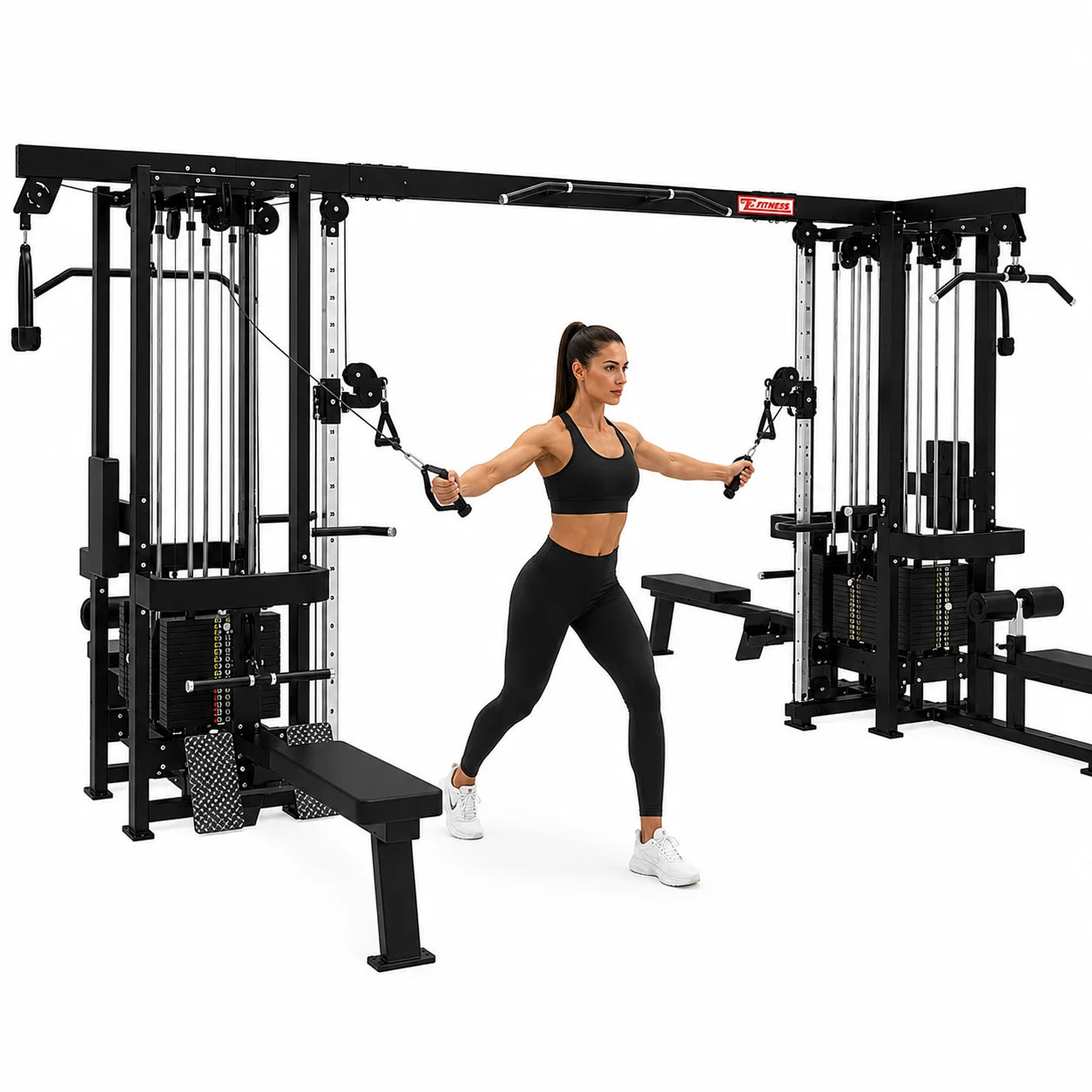 YORK 8 Multi Station Cross Over GC Black – Commercial Functional Trainer