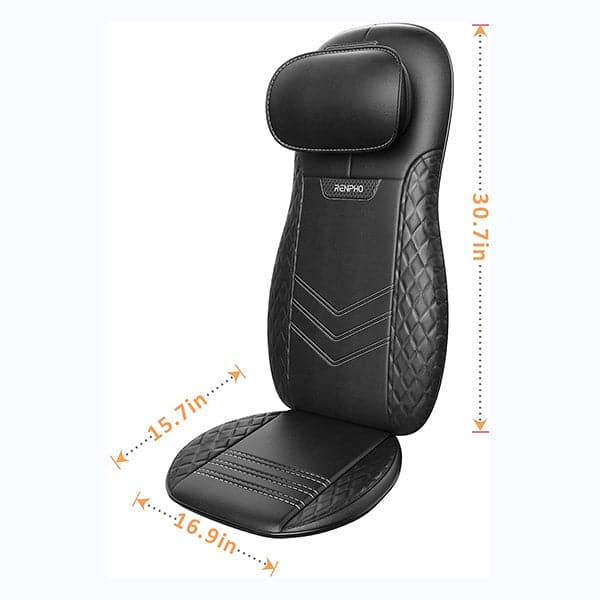 Renpho Massage Cushion, Back Massager for Chair, Shiatsu Chair Massager with Heat for Neck, Back, Shoulders, Height Adjustable, Use at Home & Office