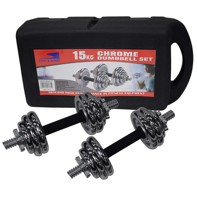 York, Fitness Painted Adjustable Dumbbell Set 20Kg, Dark Grey