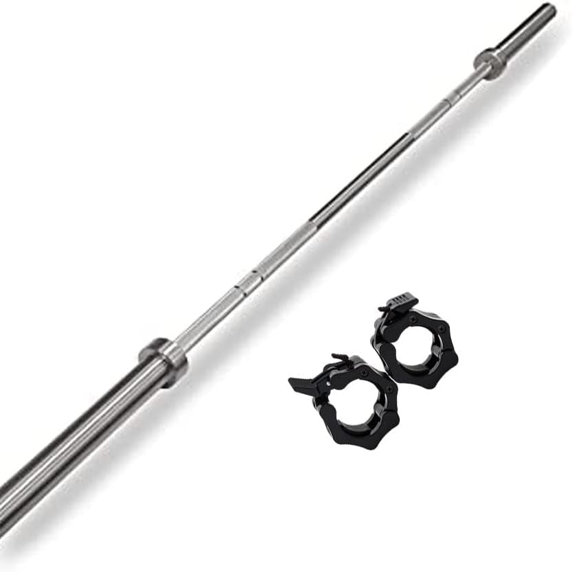 Combo 1441 Fitness 7 Ft Olympic Bar with Rubber Bumper Plates - 80 KG Set