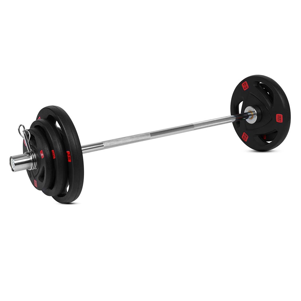 Combo 1441 Fitness 4 Ft Olympic Size Bar With Plates | 42 Kg Body Pump Set - Athletix.ae