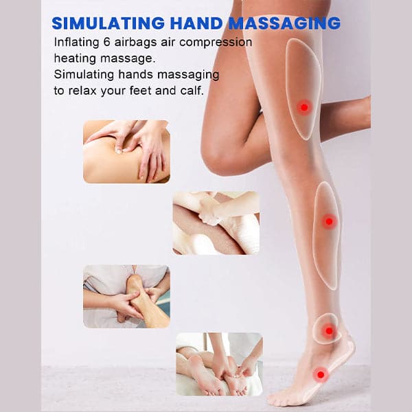 Renpho Leg Massager with Heat for Circulation for Calf Thigh and Foot Massage with 6 Modes 3 Intensities 2 Heat