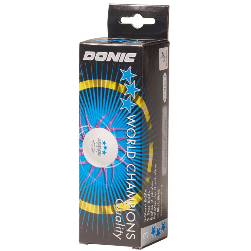 Donic Table Tennis Ball, 3 Balls Pack, T 40 MM, 550241, White