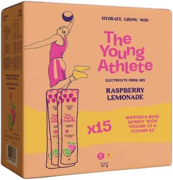 The Young Athlete Electrolyte Hydration Powder, 3.8g x 15 Sticks Raspberry Lemonade
