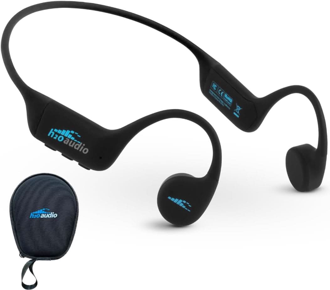 H2O TRI 2 Multi-Sport Waterproof Bone Conduction Open Ear Headphones – Bluetooth-V5.3 for Running/Cycling, MP3 for Swimming- Playlist+ (App Included for Bluetooth Streaming Uploads)