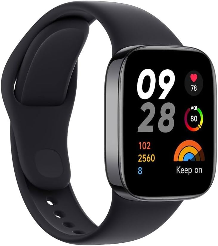 Xiaomi Redmi Smart Watch 3 Black- 1.75 Inch AMOLED Touch Display, 5ATM Water Resistant, 12 Days Battery Life, GPS, 120 Workout Mode, Heart Rate Monitor, Calori Consumption, Fitness Activity Tracker