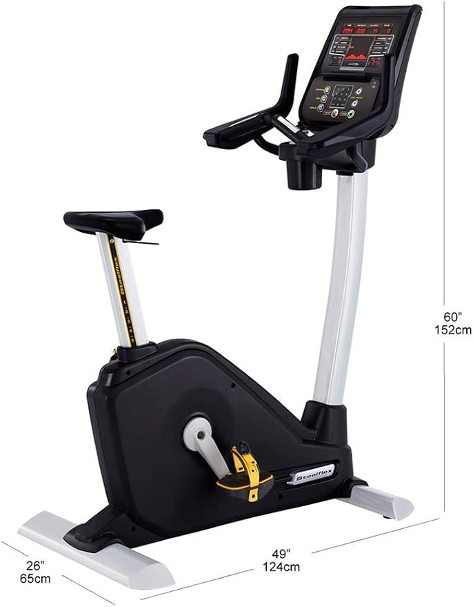 STEELFLEX Commercial Upright Bike PB-10 | Self-Generating Exercise Bike with 30 Resistance Levels