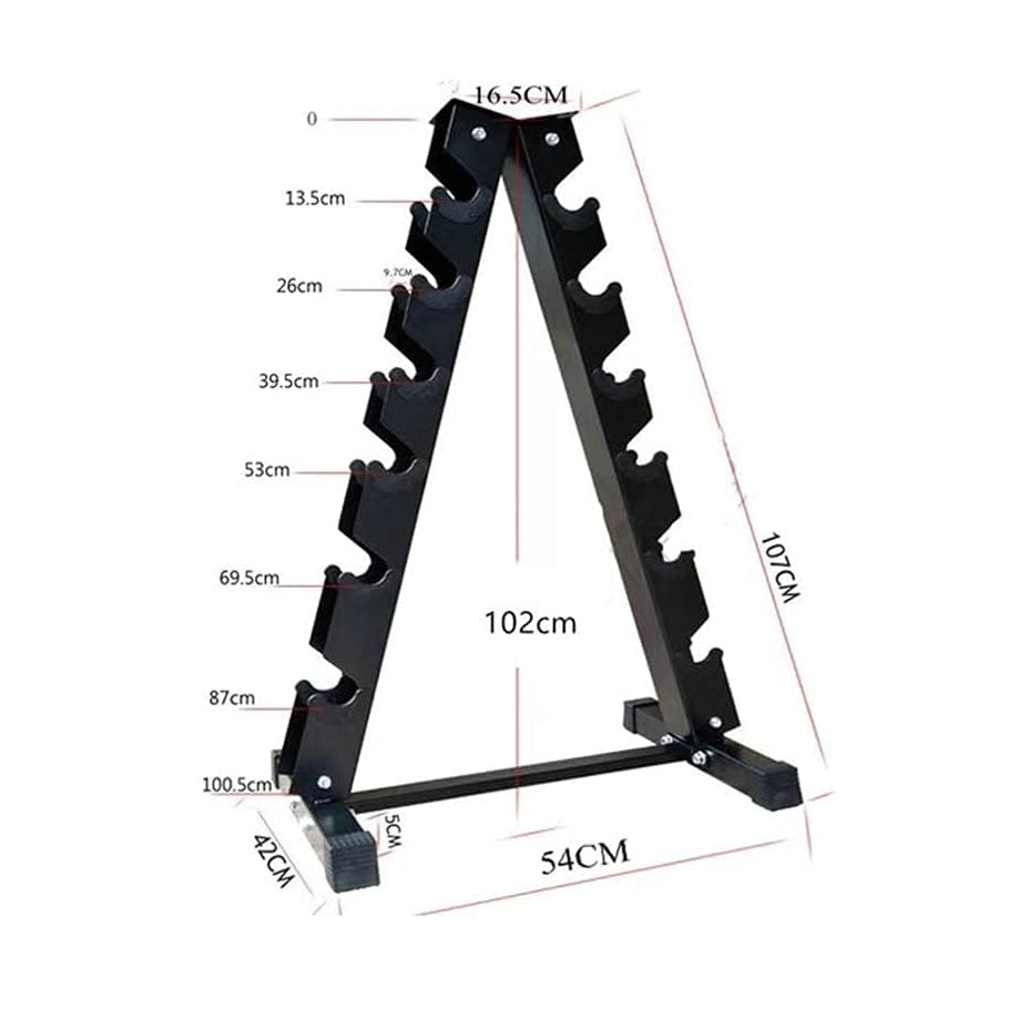 Level Fitness Dumbbells Set 2.5 to 15 Kg with 6 pair Vertical Dumbbell Rack Strength Training Equipment with Adjustable Bench for Bench Press (Optional) | Combo