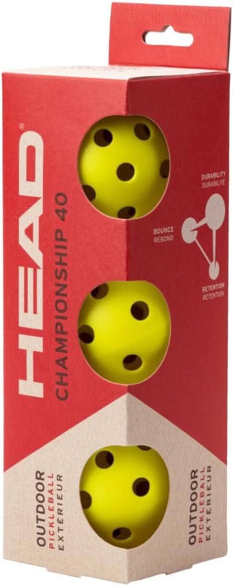 HEAD Championship 40 Outdoor Pickleballs – 3 Pack