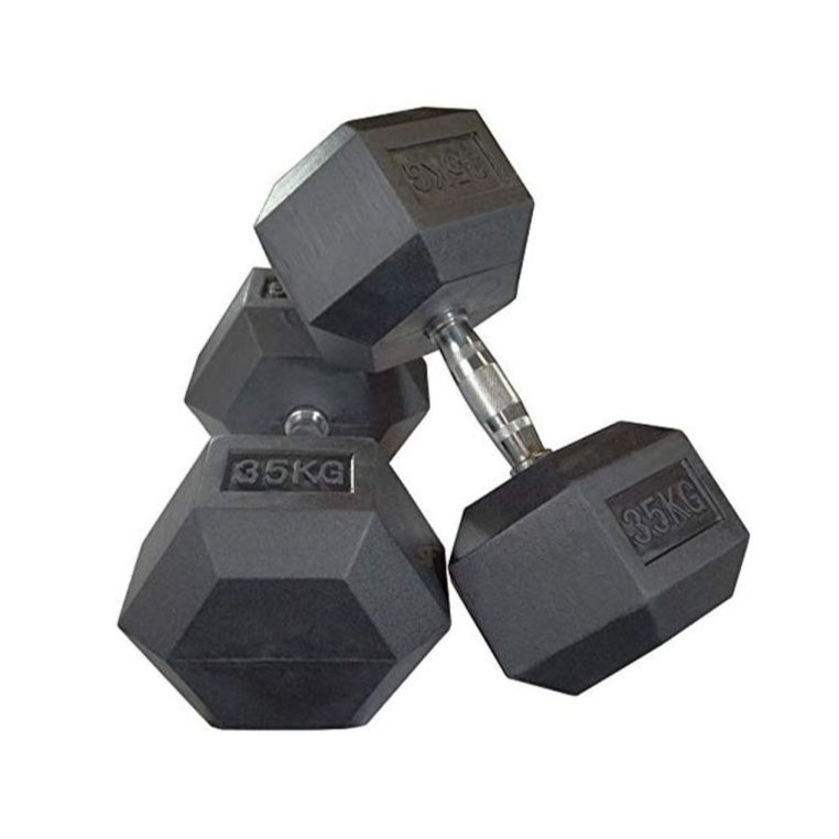 TA Sports Rubber Hex Dumbbells