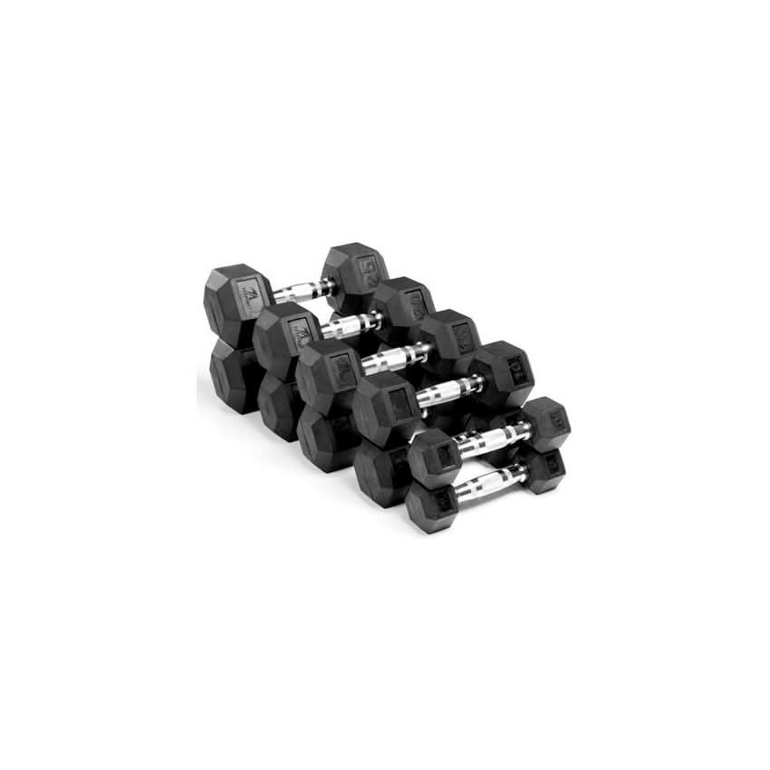 TA Sport Rubber Hex Dumbbell Pair, 2.5 KG To 50 KG, Sold as Pair