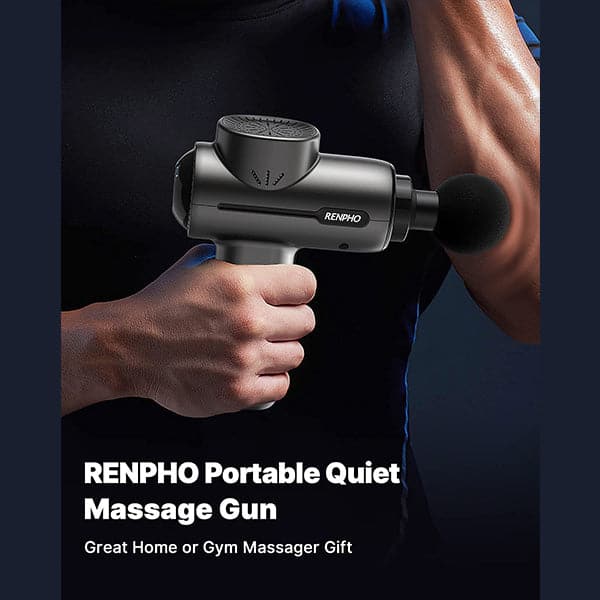 Renpho Powerful Portable Massage Gun with Long Battery Life and 10 Min Auto-off Protection