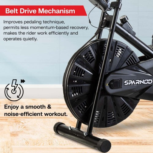 Sparnod Fitness, Upright Air Bike Exercise Cycle for Home Gym, SAB-04_R