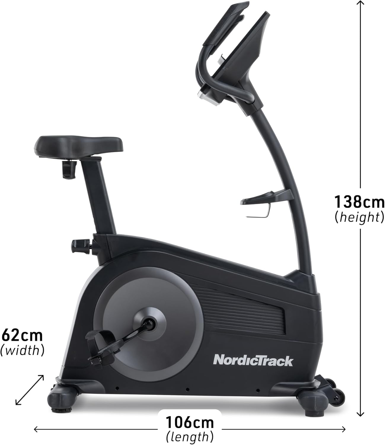 NordicTrack New GX LE Upright Bike | 26-Level Silent Magnetic Resistance | 5" LCD Display & Tablet Shelf | Bluetooth & USB-C Charging | Ergonomic Seat & Foot Pedals | 9kg Flywheel