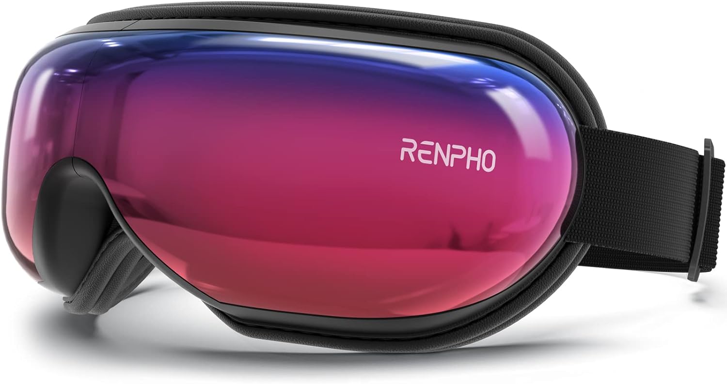 Renpho Eye Massager with Heat & Bluetooth Music, Rechargeable Eye Care Machine with 5 Modes, Black