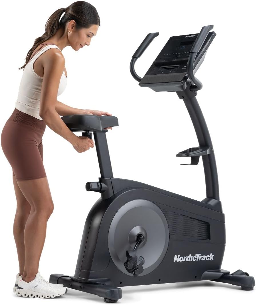 NordicTrack New GX LE Upright Bike | 26-Level Silent Magnetic Resistance | 5" LCD Display & Tablet Shelf | Bluetooth & USB-C Charging | Ergonomic Seat & Foot Pedals | 9kg Flywheel