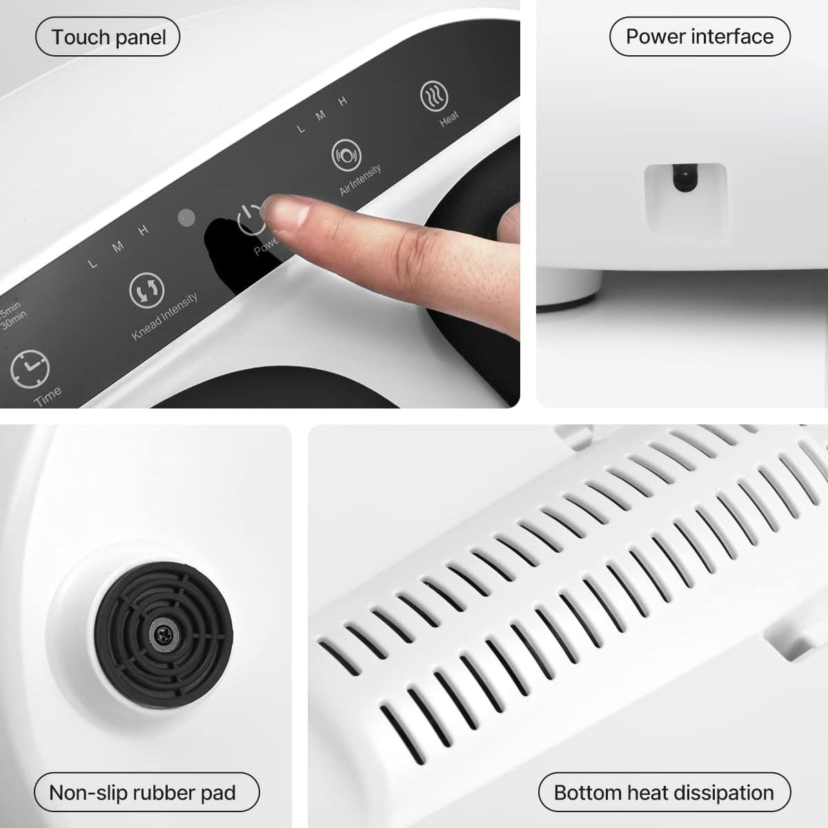 Renpho Foot Massager Machine with Heat, Shiatsu Massager Deep Kneading Therapy White