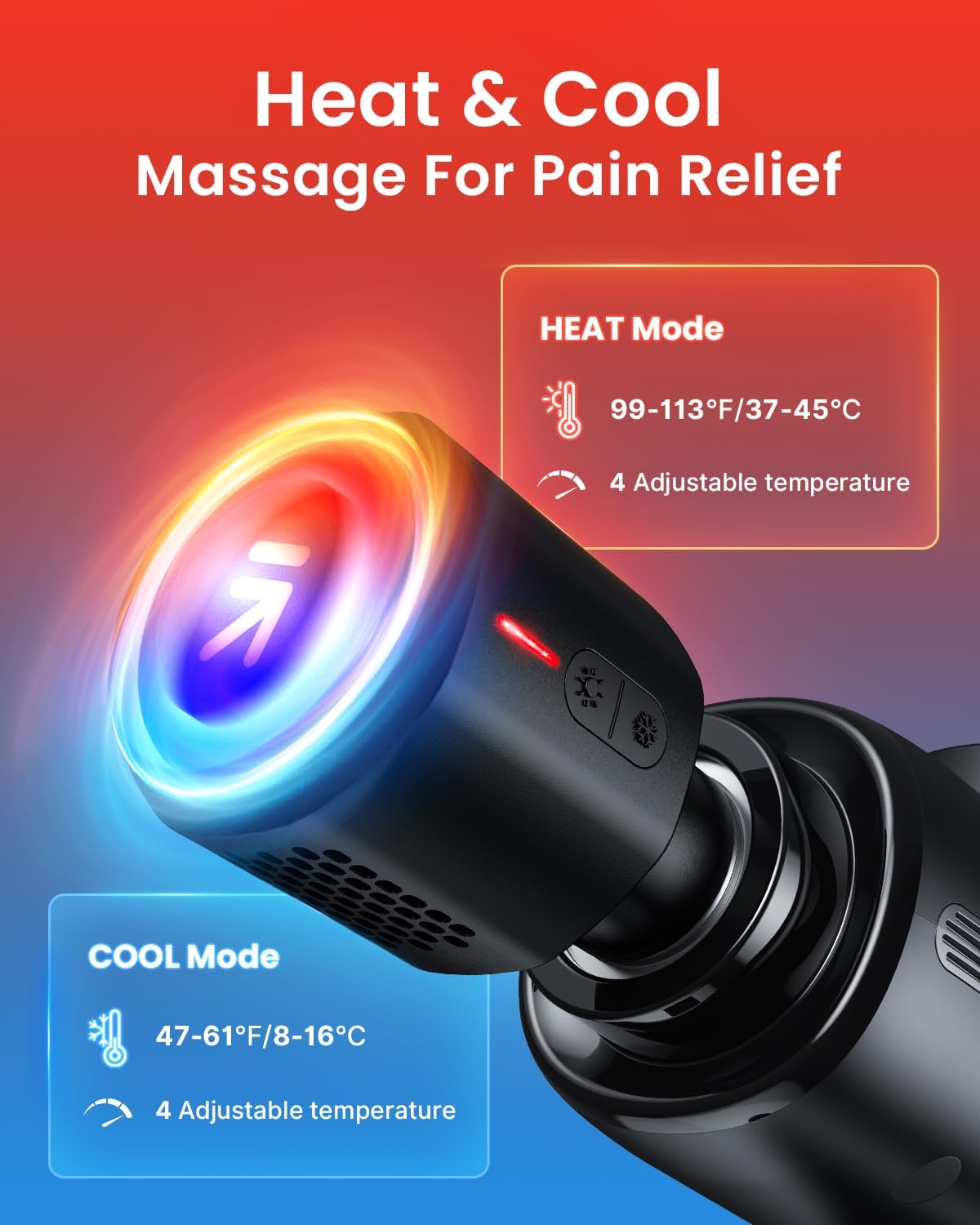 Heated massage order gun for deep tissue